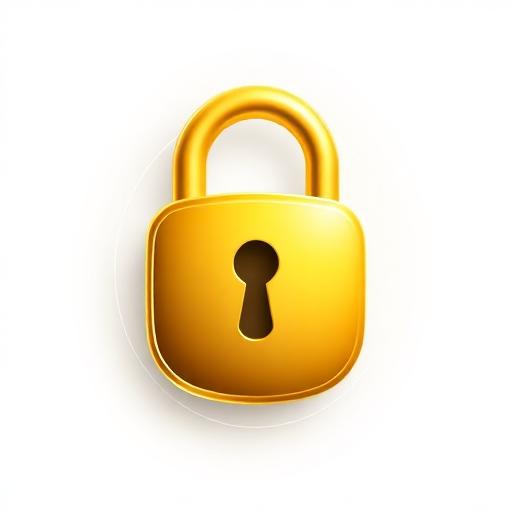 Elegantna zlatna ikona zatvorenog katanca s neonskim sjajem, simbolizirajući maksimalnu sigurnost